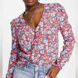 ASOS Nobody’s Child button up fitted blouse